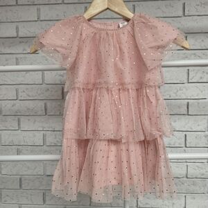 NWT Baby Gap Pink Tulle Dress Gold Polka Dot Toddler 2T Party